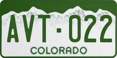 CO license plate AVT022
