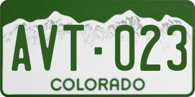 CO license plate AVT023