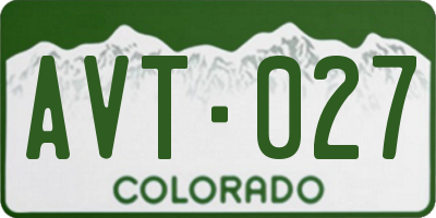 CO license plate AVT027