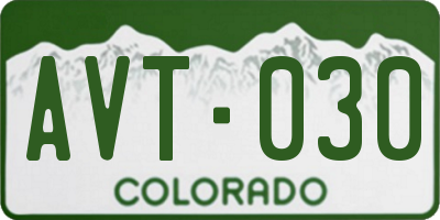 CO license plate AVT030