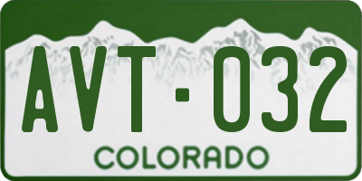 CO license plate AVT032