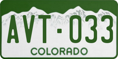 CO license plate AVT033