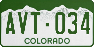 CO license plate AVT034