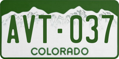 CO license plate AVT037