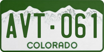CO license plate AVT061