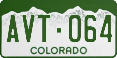 CO license plate AVT064