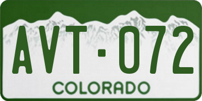 CO license plate AVT072