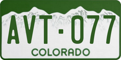 CO license plate AVT077
