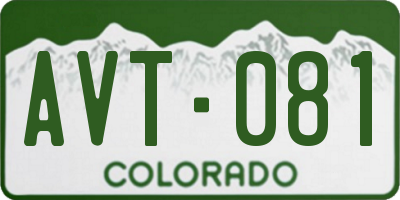 CO license plate AVT081