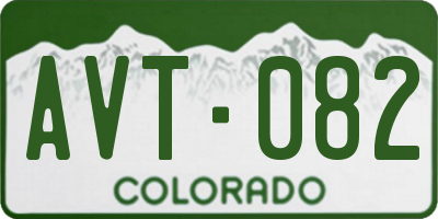 CO license plate AVT082