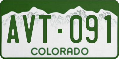 CO license plate AVT091