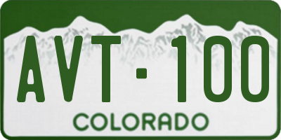 CO license plate AVT100