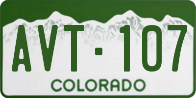 CO license plate AVT107
