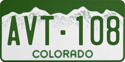 CO license plate AVT108