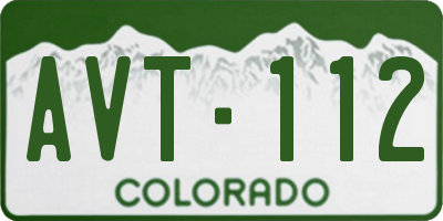 CO license plate AVT112