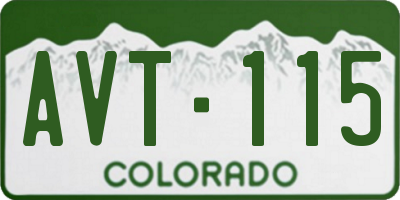 CO license plate AVT115