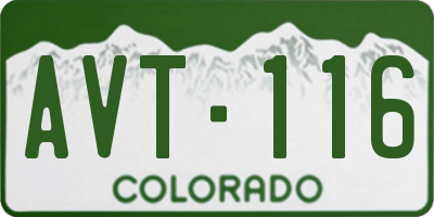 CO license plate AVT116