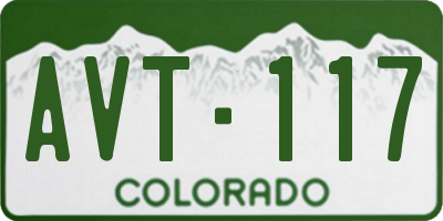 CO license plate AVT117
