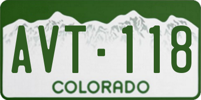 CO license plate AVT118