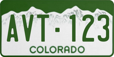 CO license plate AVT123