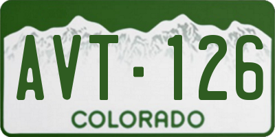 CO license plate AVT126