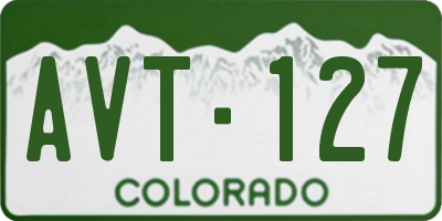 CO license plate AVT127