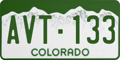 CO license plate AVT133