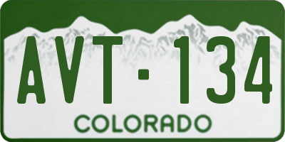 CO license plate AVT134