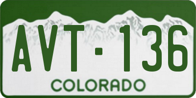 CO license plate AVT136