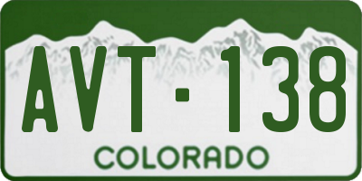 CO license plate AVT138