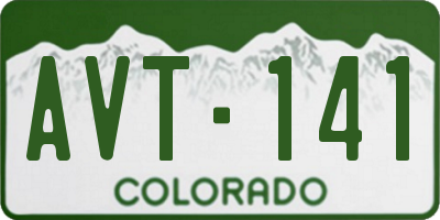 CO license plate AVT141