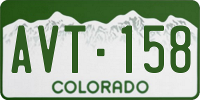 CO license plate AVT158