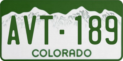 CO license plate AVT189