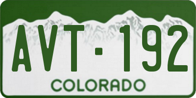 CO license plate AVT192