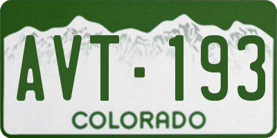 CO license plate AVT193