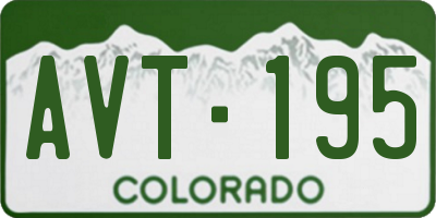CO license plate AVT195