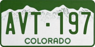 CO license plate AVT197