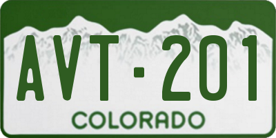 CO license plate AVT201