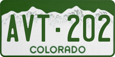 CO license plate AVT202