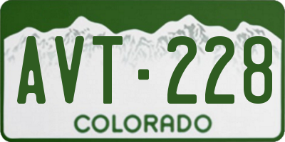 CO license plate AVT228
