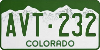 CO license plate AVT232