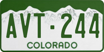 CO license plate AVT244