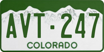 CO license plate AVT247