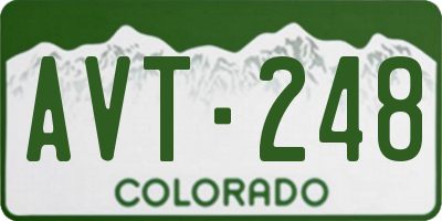 CO license plate AVT248