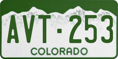 CO license plate AVT253