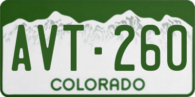 CO license plate AVT260
