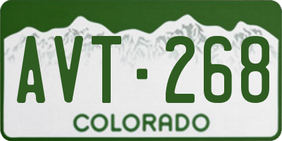 CO license plate AVT268