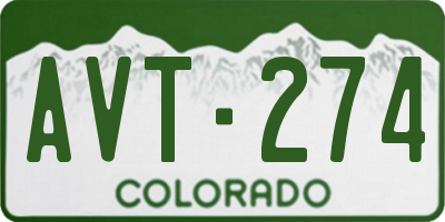 CO license plate AVT274
