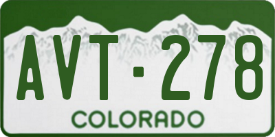 CO license plate AVT278