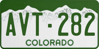 CO license plate AVT282